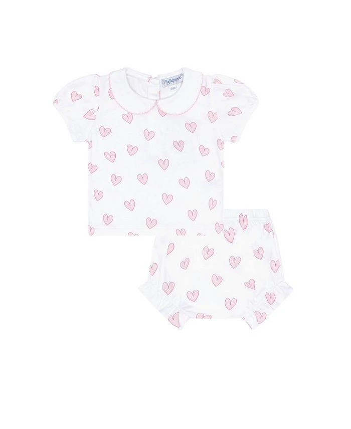 商品Nellapima|Girls' Pink Heart Print Diaper Cover Set - Baby, Little Kids,价格¥402,第1张图片详细描述