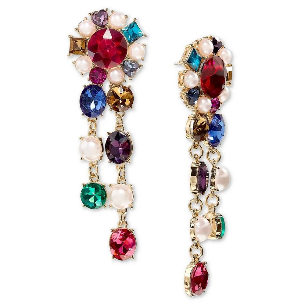 商品On 34th|Gold-Tone Multicolor Stone Drop Earrings, Created for Macy's,价格¥75,第1张图片