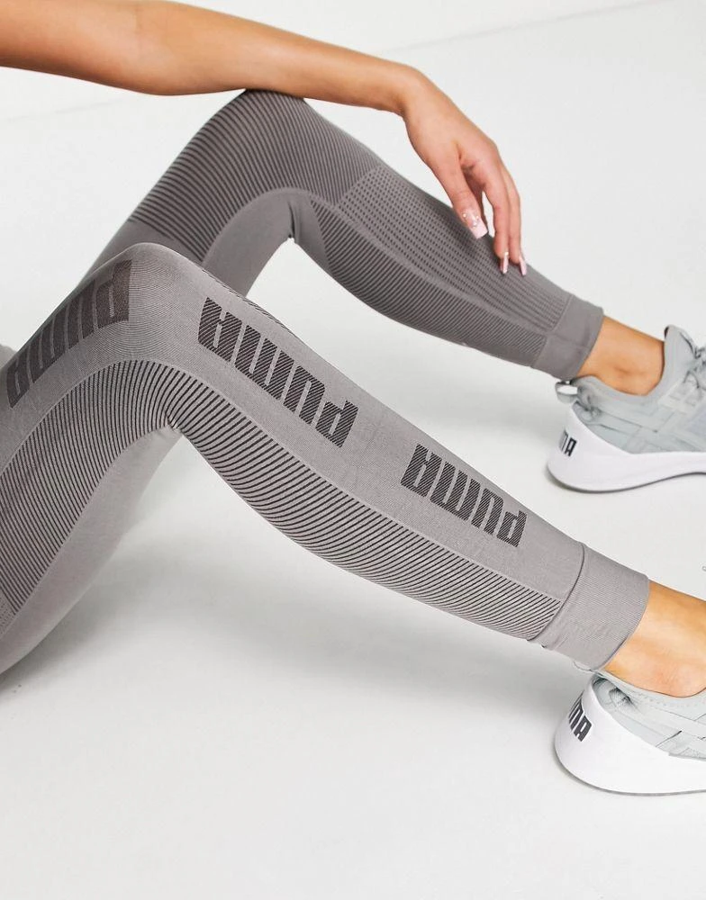 商品Puma|Puma Training Evoknit seamless leggings in charcoal grey,价格¥77,第4张图片详细描述