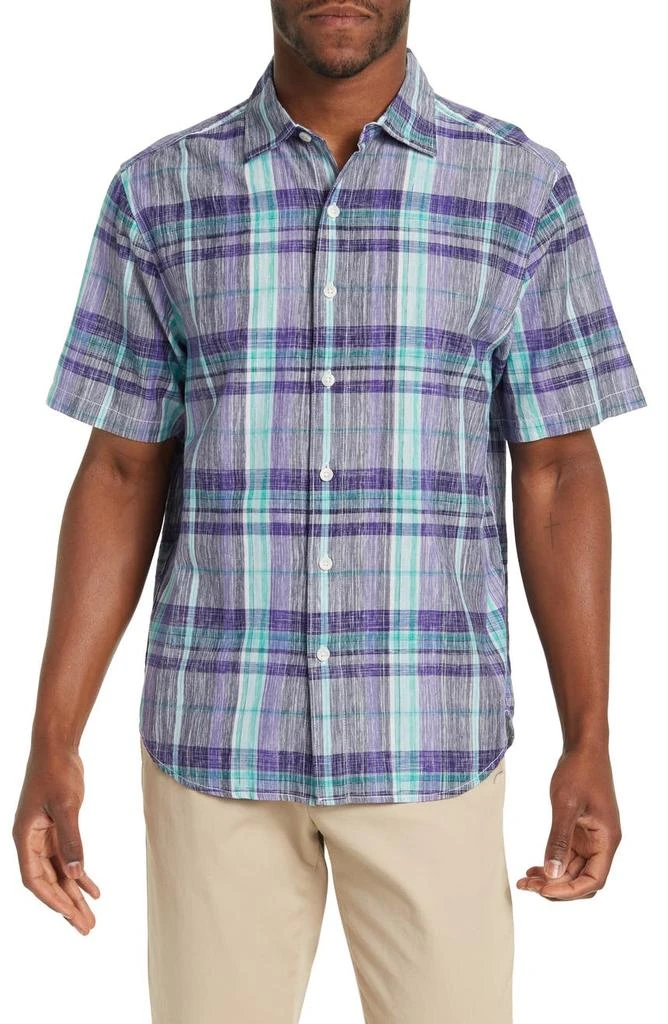 商品Tommy Bahama|Samba Wave Plaid Print Short Sleeve Shirt,价格¥459,第1张图片
