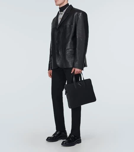 Re-Nylon皮革边饰公文包 商品