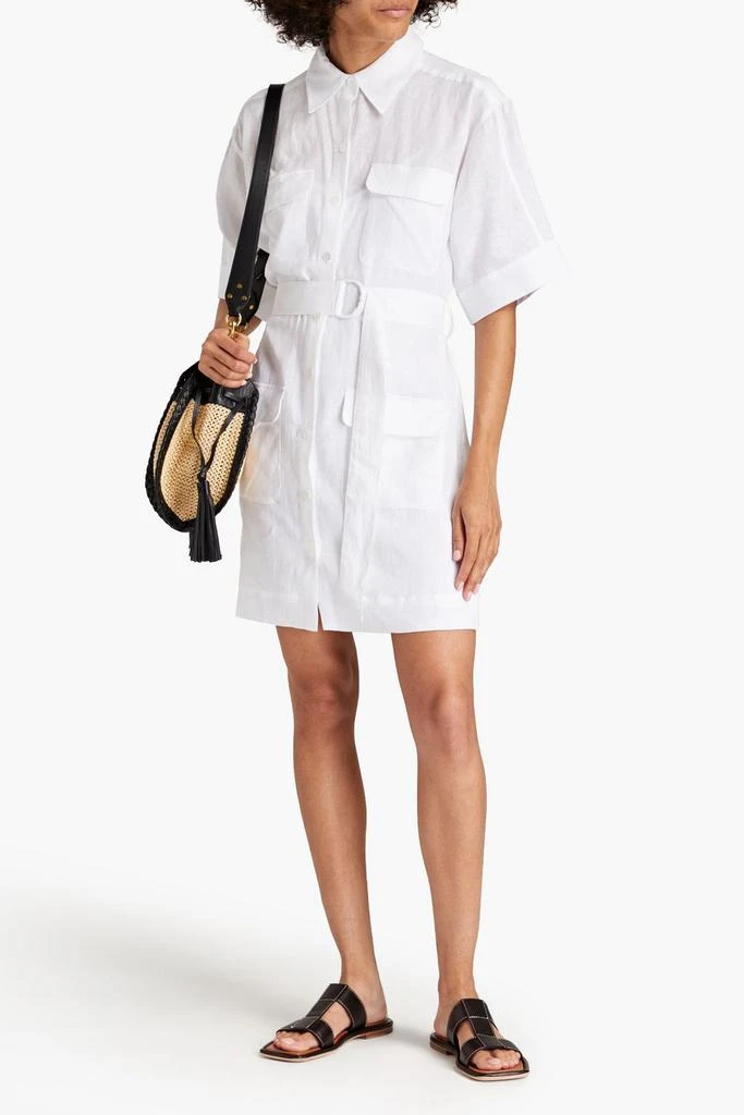 商品Equipment|Oriel belted linen mini shirt dress,价格¥1321,第4张图片详细描述