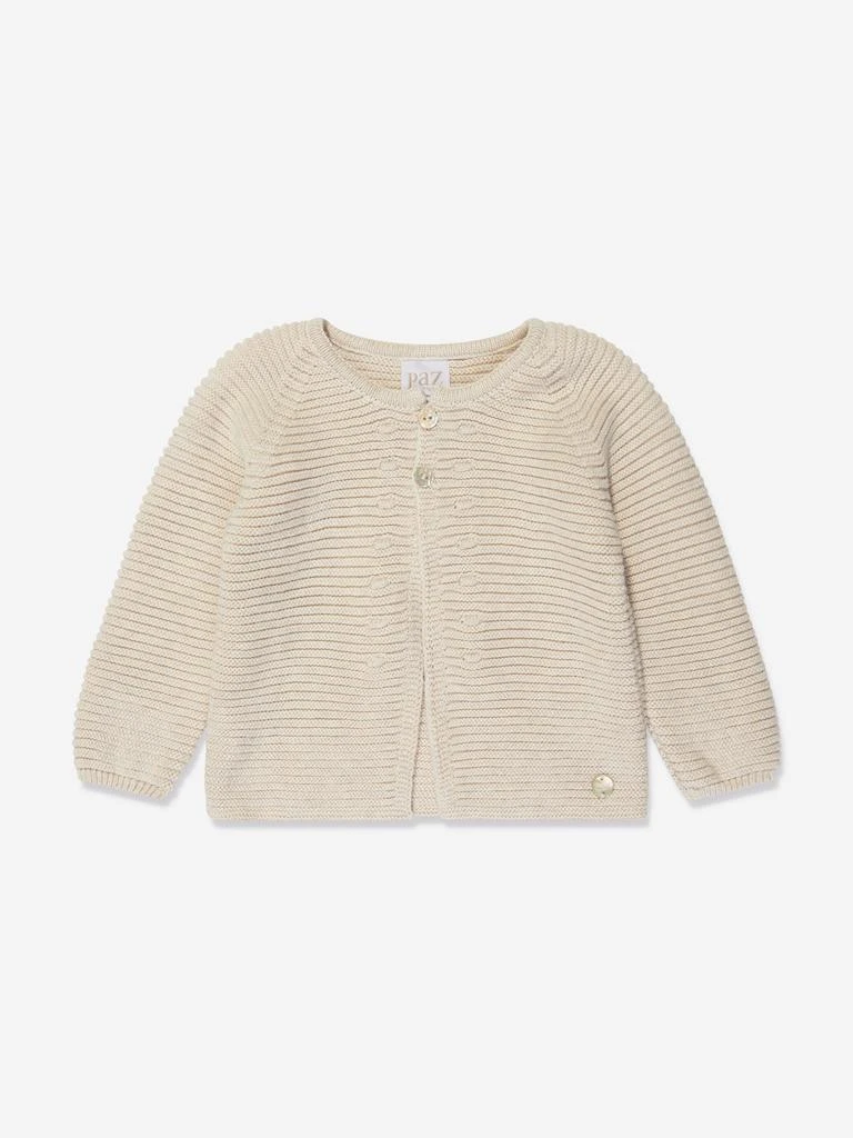 商品Paz Rodriguez|Baby Knitted Cardigan in Beige,价格¥436,第1张图片