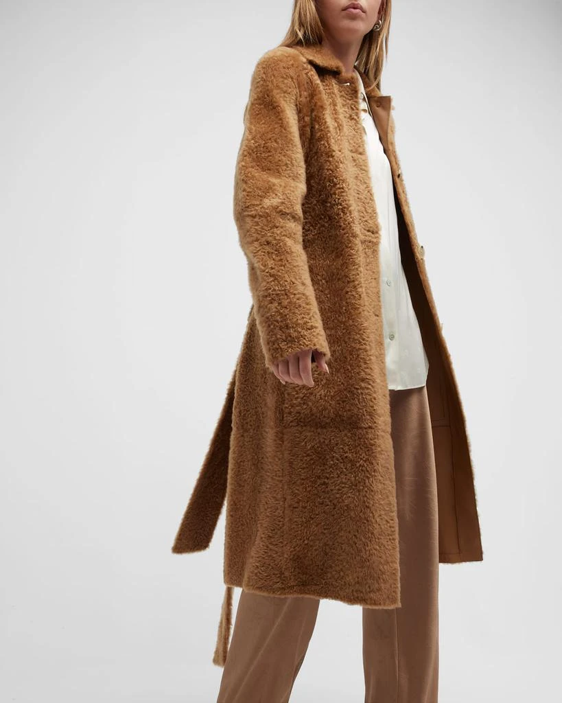 Long Belted Shearling Coat 商品