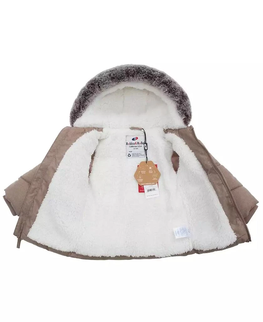 商品Rokka&Rolla|Baby Boys Baby Sherpa Lined Puffer Jacket Warm Winter Coat with Hood for Newborn,价格¥298,第5张图片详细描述