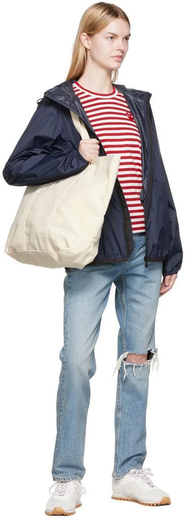 商品Comme des Garcons|White & Red Heart Patch Long Sleeve T-Shirt,价格¥1256,第4张图片详细描述