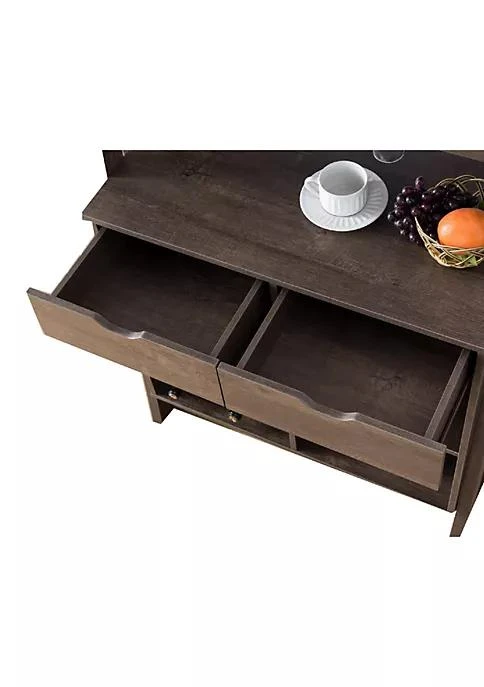 商品belk|Range Stylish Wooden Wine Cabinet With Sled Legs And Spacious Storage Brown,价格¥1872,第2张图片详细描述