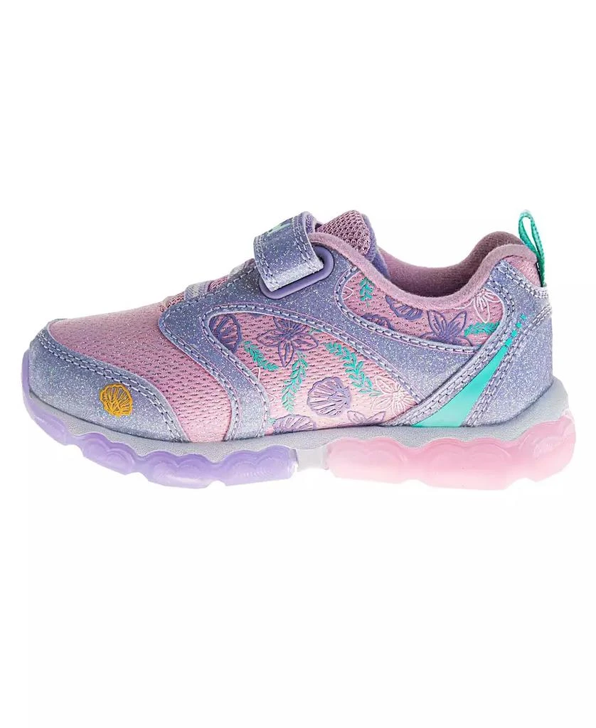 商品Disney|Toddler and Little Girls the Little Mermaid Hook and Loop Light Up Fashion Sneakers,价格¥325,第3张图片详细描述