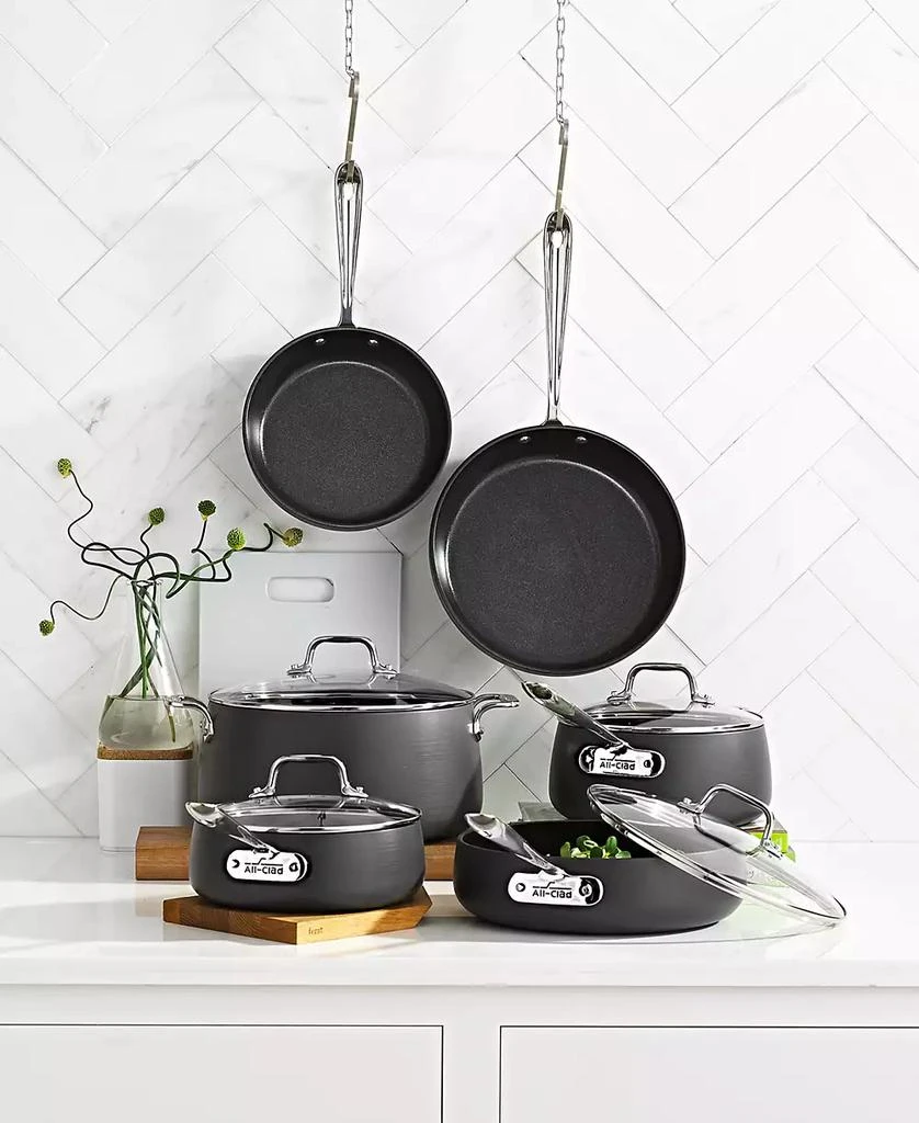 商品All-Clad|E100SC64, HA1 Hard Anodized Nonstick Cookware Set, 10 piece Set,价格¥3860,第1张图片