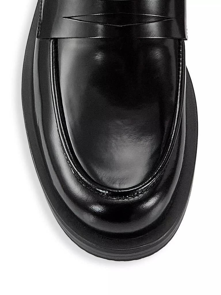 商品Stuart Weitzman|Palmer 40MM Brushed Leather Stacked Heel Loafers,价格¥1128,第4张图片详细描述