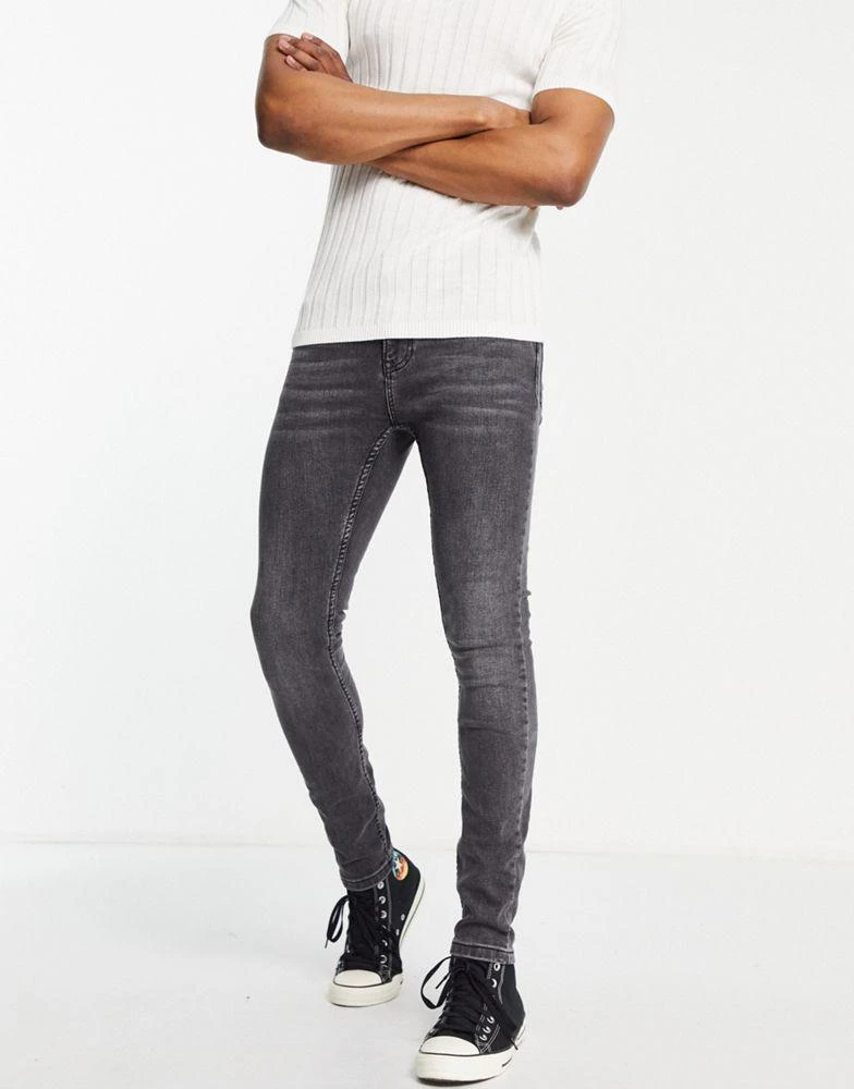 商品Topman|Topman spray on jeans in washed black,价格¥185,第3张图片详细描述