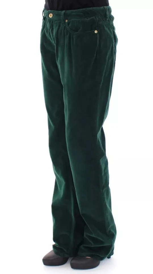 商品Dolce & Gabbana|Dolce & Gabbana Green Cotton Corduroys SLIMMY Fit D&G Pants,价格¥957,第2张图片详细描述