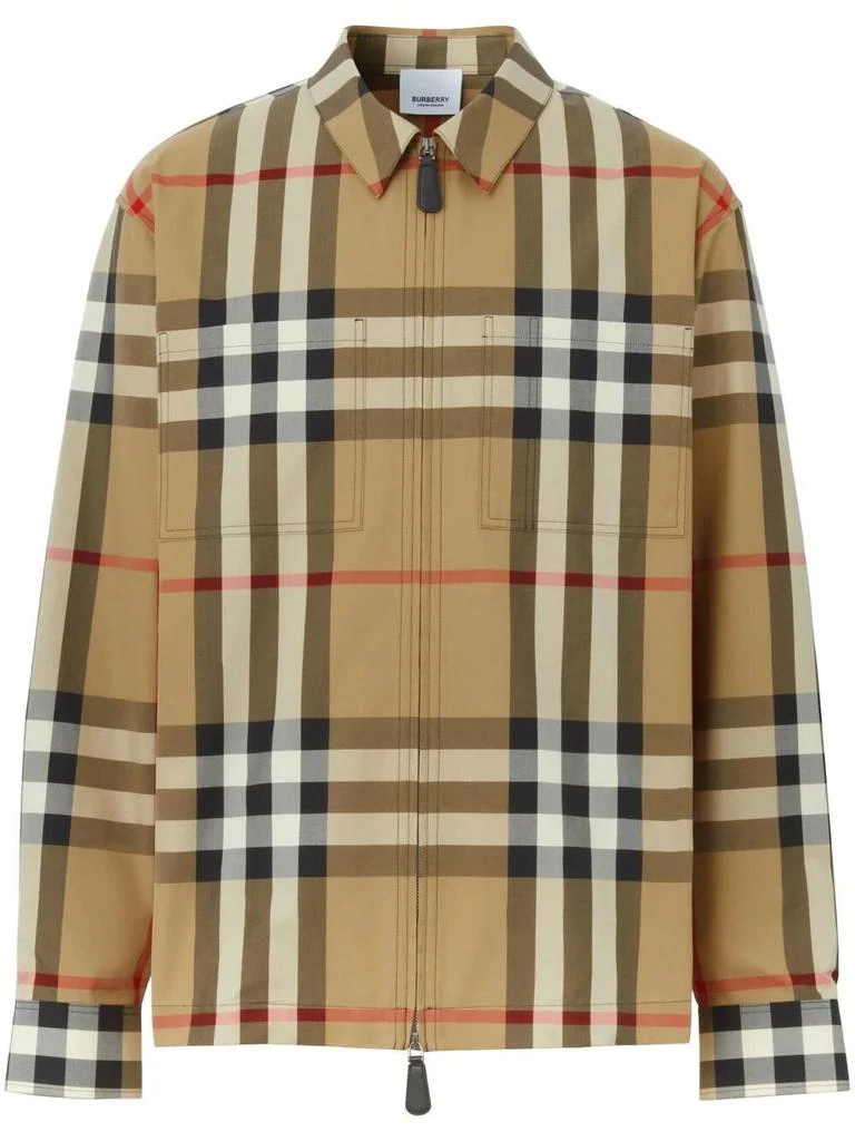 商品Burberry|Exaggerated check shirt-jacket,价格¥5027,第1张图片