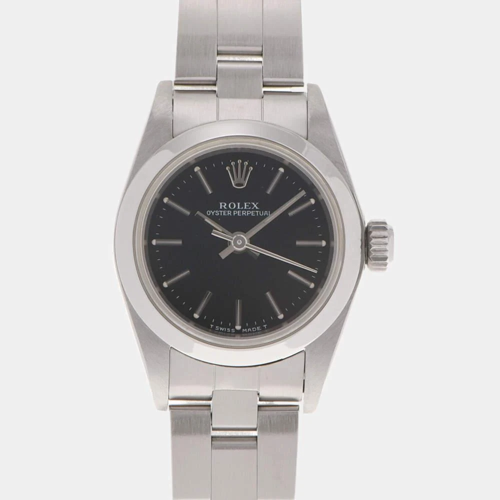 商品[二手商品] Rolex|Rolex Black Stainless Steel Oyster Perpetual 67180 Automatic Women's Wristwatch 24 mm,价格¥20762,第1张图片