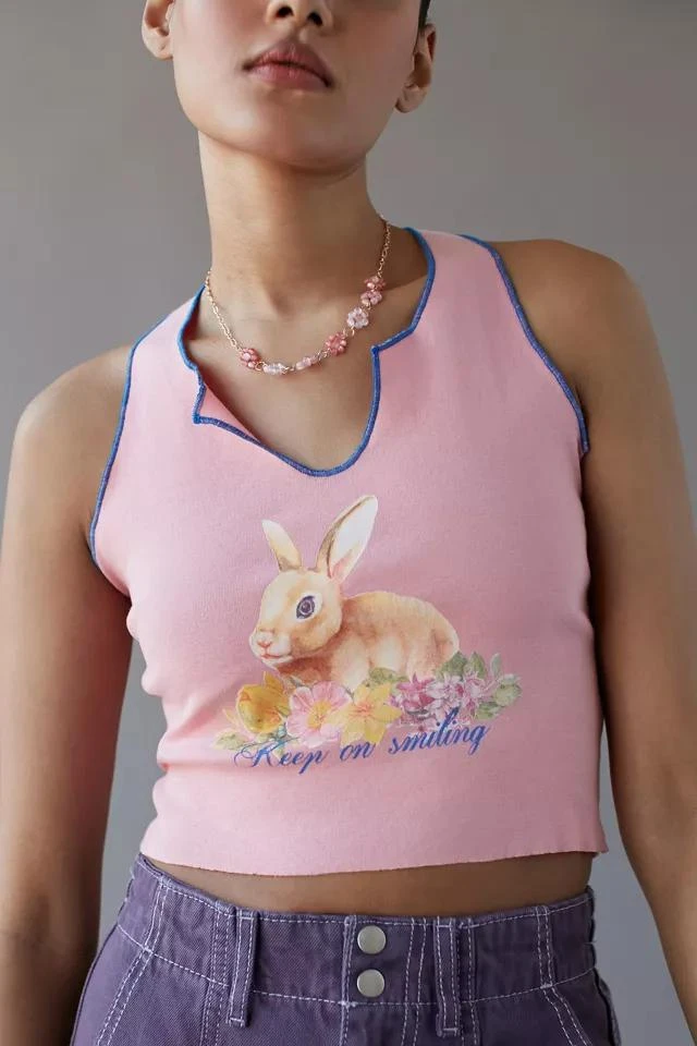 商品Urban Outfitters|Keep On Smiling Bunny Tank Top,价格¥78,第4张图片详细描述