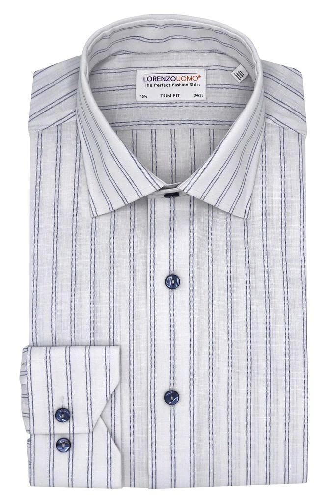 商品Lorenzo Uomo|Trim Fit Double Stripe Dress Shirt,价格¥302,第1张图片