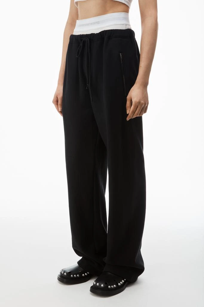 商品Alexander Wang|wide leg sweatpants with pre-styled logo brief waistband,价格¥3247,第3张图片详细描述