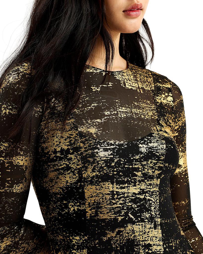 TED BAKERブラックドレス NWT $315 TED BAKER Bryena Black & White Jacquard Fit & Flare