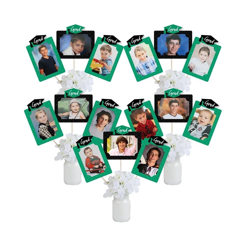 商品Big Dot of Happiness|Green Grad Best is Yet to Come Picture Centerpiece Photo Table Toppers 15 Pc,价格¥119,第1张图片