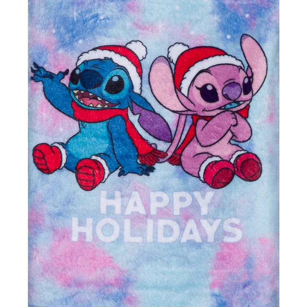 商品Disney|Little Girls Stitch Happy Holidays Long Sleeve Plush Pullover Sweatshirt,价格¥115,第3张图片详细描述