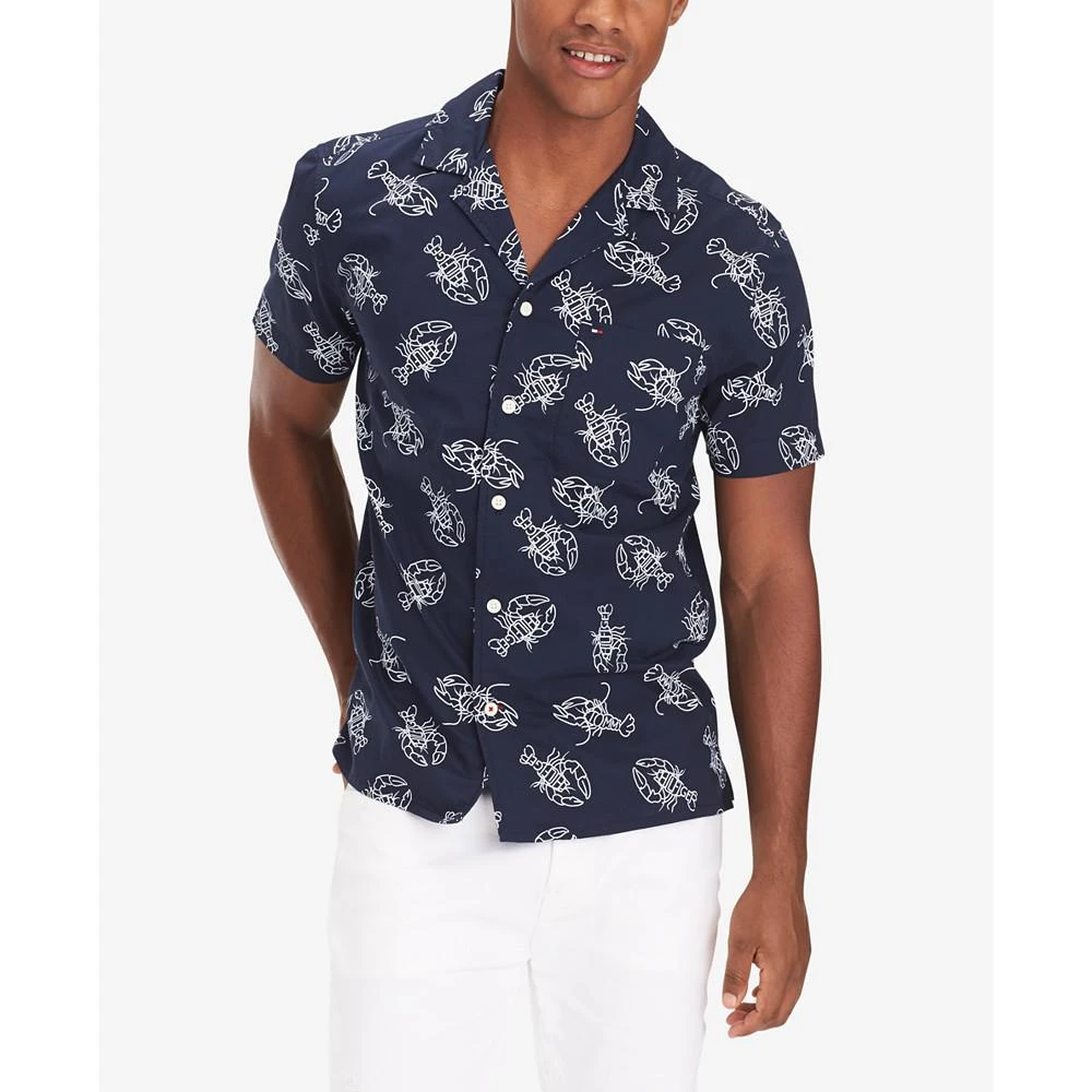 商品Tommy Hilfiger|Men's Big and Tall Preston Lobster-Print Camp Shirt,价格¥216,第1张图片