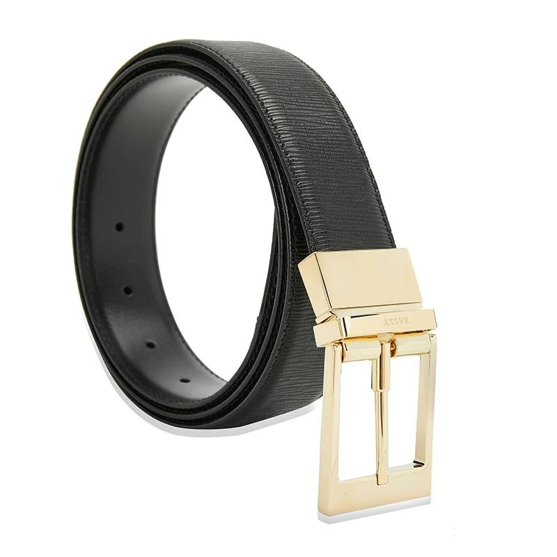 商品Bally|NEW Bally Seret Men's 6232328 Black Leather 110cm Belt MSRP,价格¥1625,第2张图片详细描述