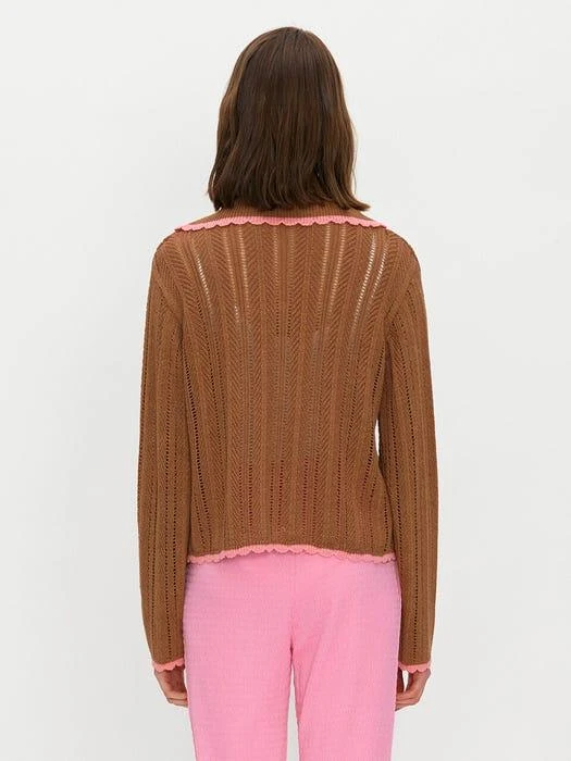商品BEMUSE MANSION|Scotch Sailor Knit Cardigan (Cocoa Mocha),价格¥978,第4张图片详细描述