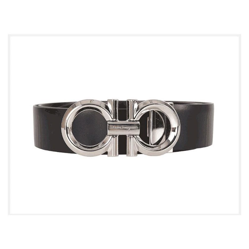 商品Salvatore Ferragamo|香港直邮Salvatore Ferragamo 菲拉格慕 男士黑色牛皮腰带 67 993,价格¥6021,第10张图片详细描述