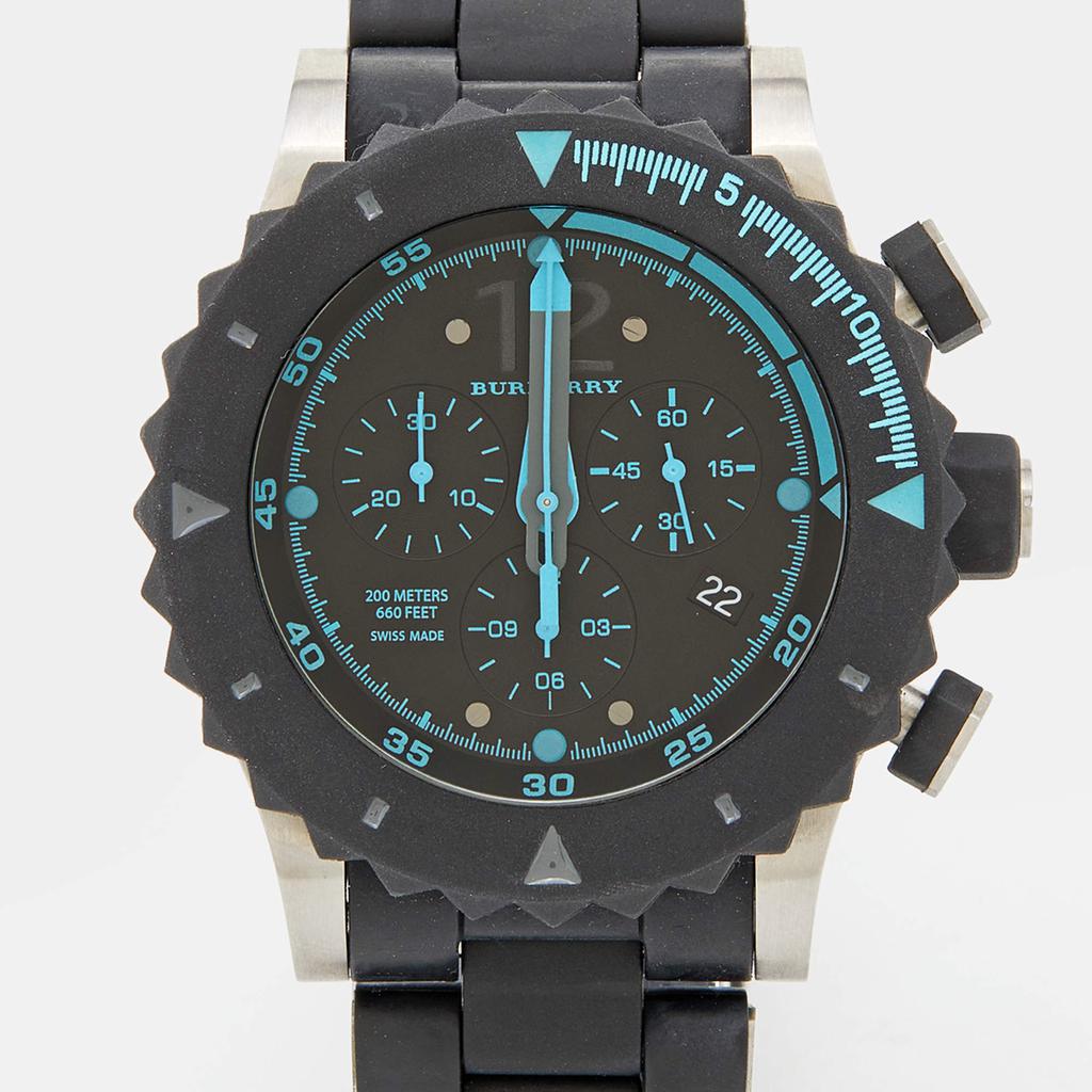 Burberry Black Stainless Steel Rubber Antartic BU7661 Men's Wristwatch 42 mm商品第3张图片规格展示
