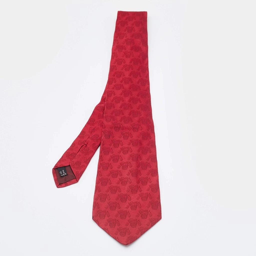 商品[二手商品] Salvatore Ferragamo|Salvatore Ferragamo Red Silk Jacquard Tie,价格¥1033,第1张图片