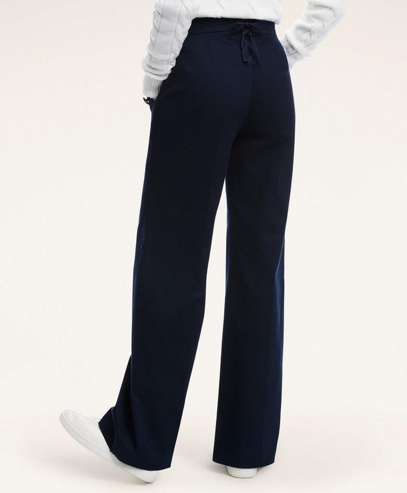 Stretch Cotton Nautical Wide Leg Sailor Pants商品第3张图片规格展示