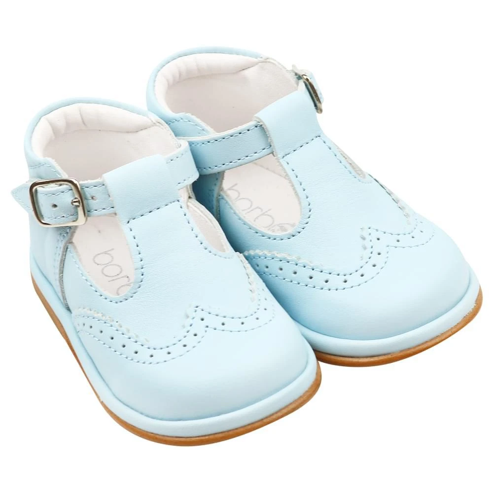 商品Babyshoes|Ryan Pale Blue Leather Shoes,价格¥371,第1张图片