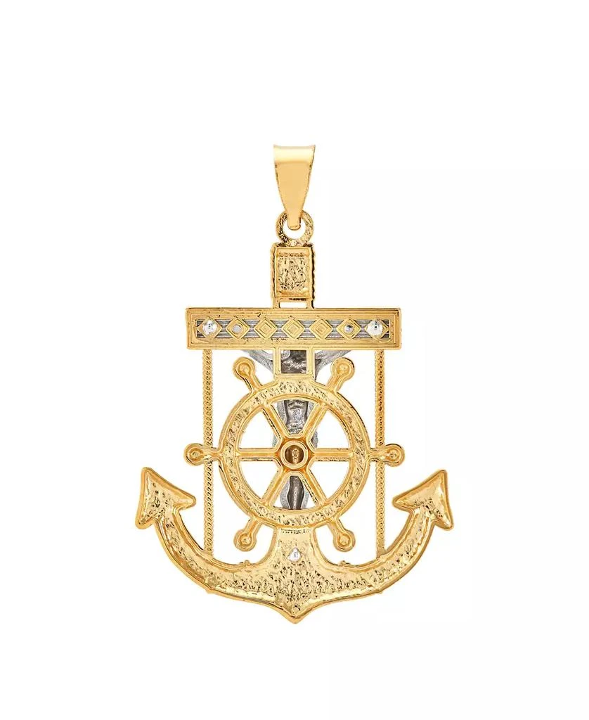 商品Macy's|Men's Mariner Cross Pendant in 14k Gold & White Gold,价格¥5004,第3张图片详细描述