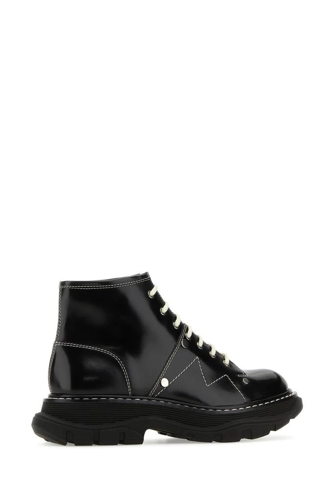 商品Alexander McQueen|Black leather Tread ankle boots,价格¥7331,第2张图片详细描述