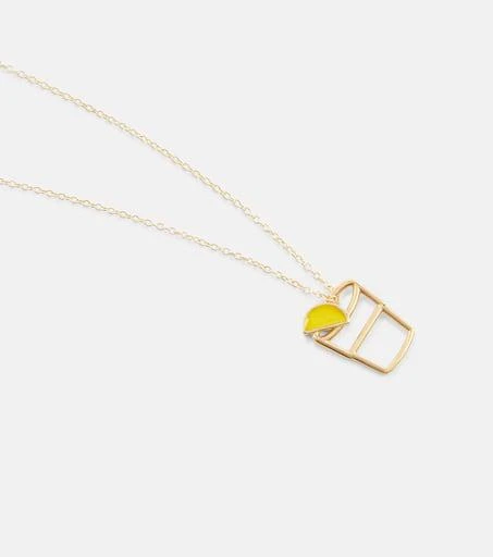 商品Aliita|Tequila 9kt yellow gold necklace with enamel,价格¥1872,第4张图片详细描述