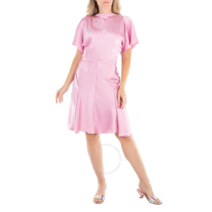 Victoria Beckham Draped Sleeve Satin Finish Dress - Dresses