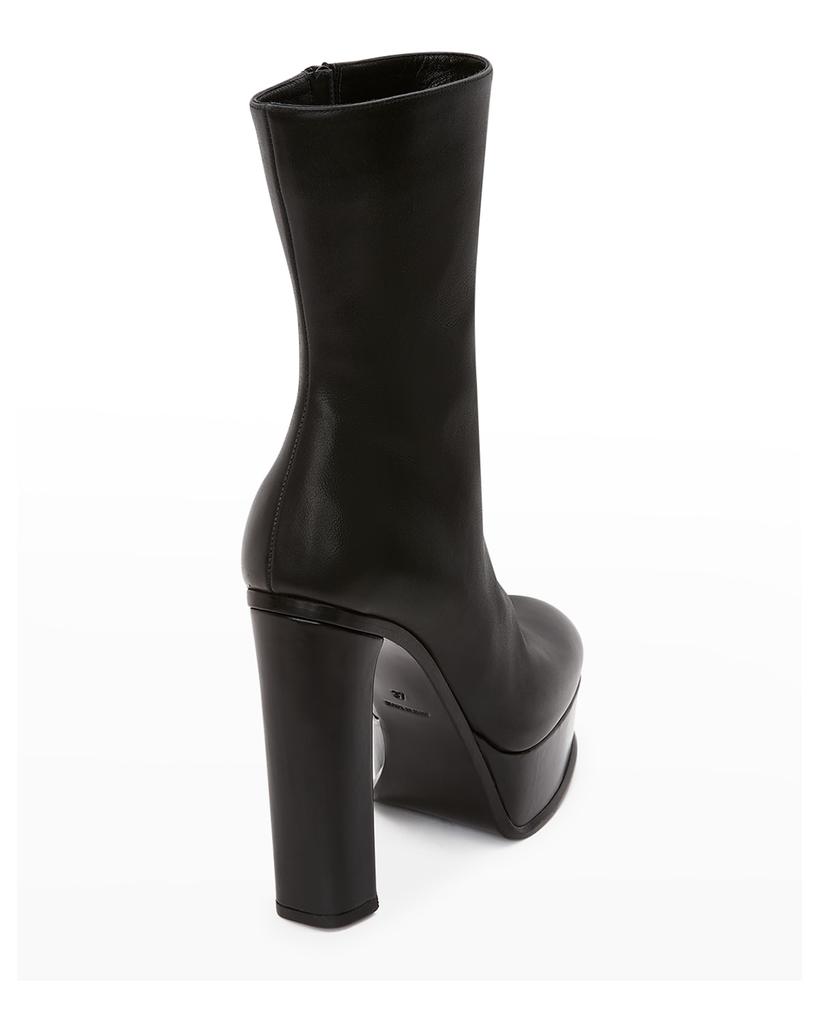 Lux Calfskin Platform Ankle Booties商品第3张图片规格展示