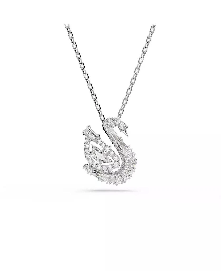 商品Swarovski|Swan Rhodium Plated Pendant Necklace,价格¥1390,第1张图片