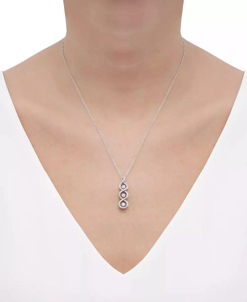 商品Macy's|Diamond Crossover Triple Twist Pendant Necklace (1/3 ct. t.w.) in 10k White Gold, 16" + 1" extender,价格¥5158,第2张图片详细描述