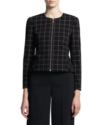 商品Theory|Grid Peplum Zip Jacket,价格¥867,第1张图片