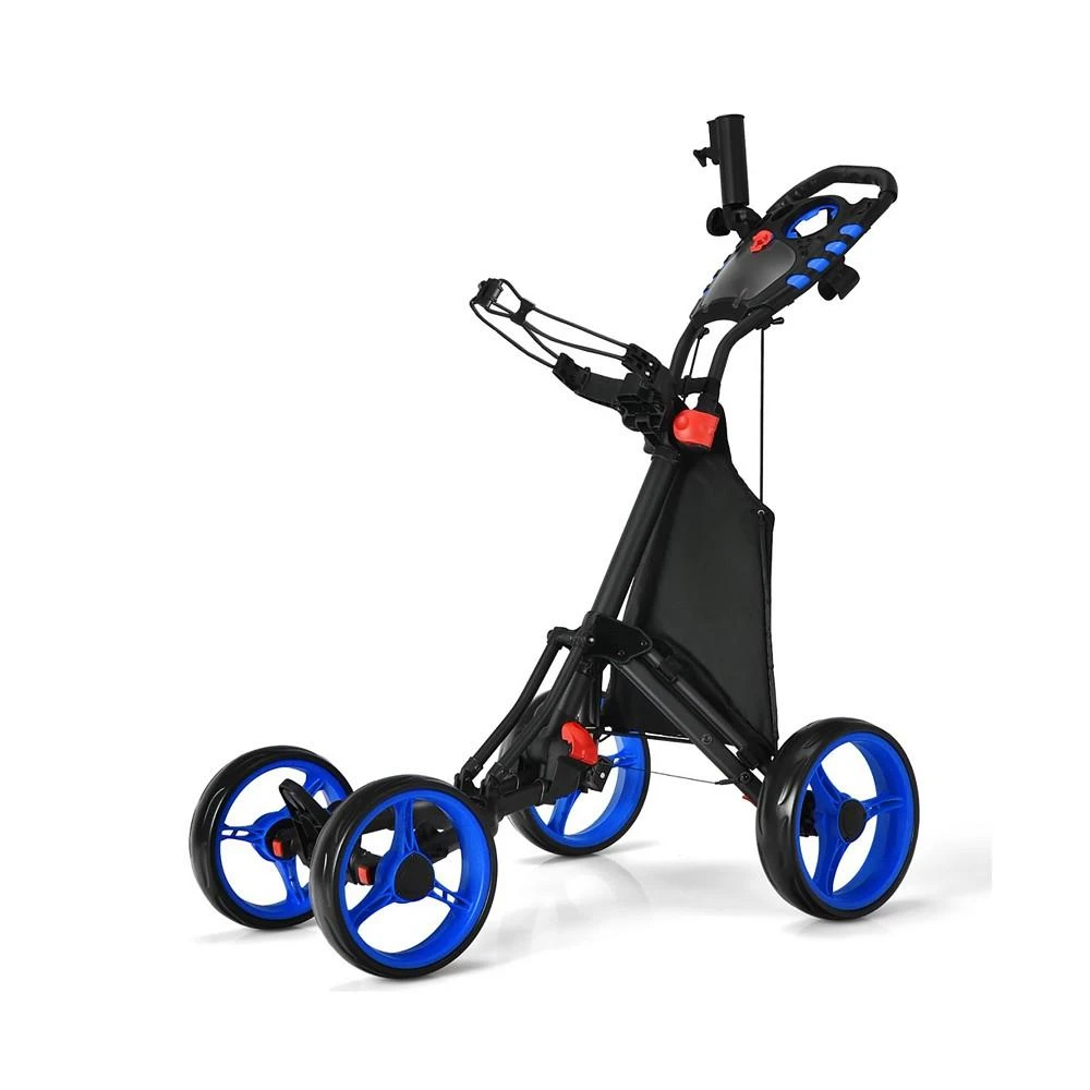 商品Costway|Folding 4 Wheels Golf Push Cart W/Bag Scoreboard Adjustable Handle,价格¥1117,第1张图片