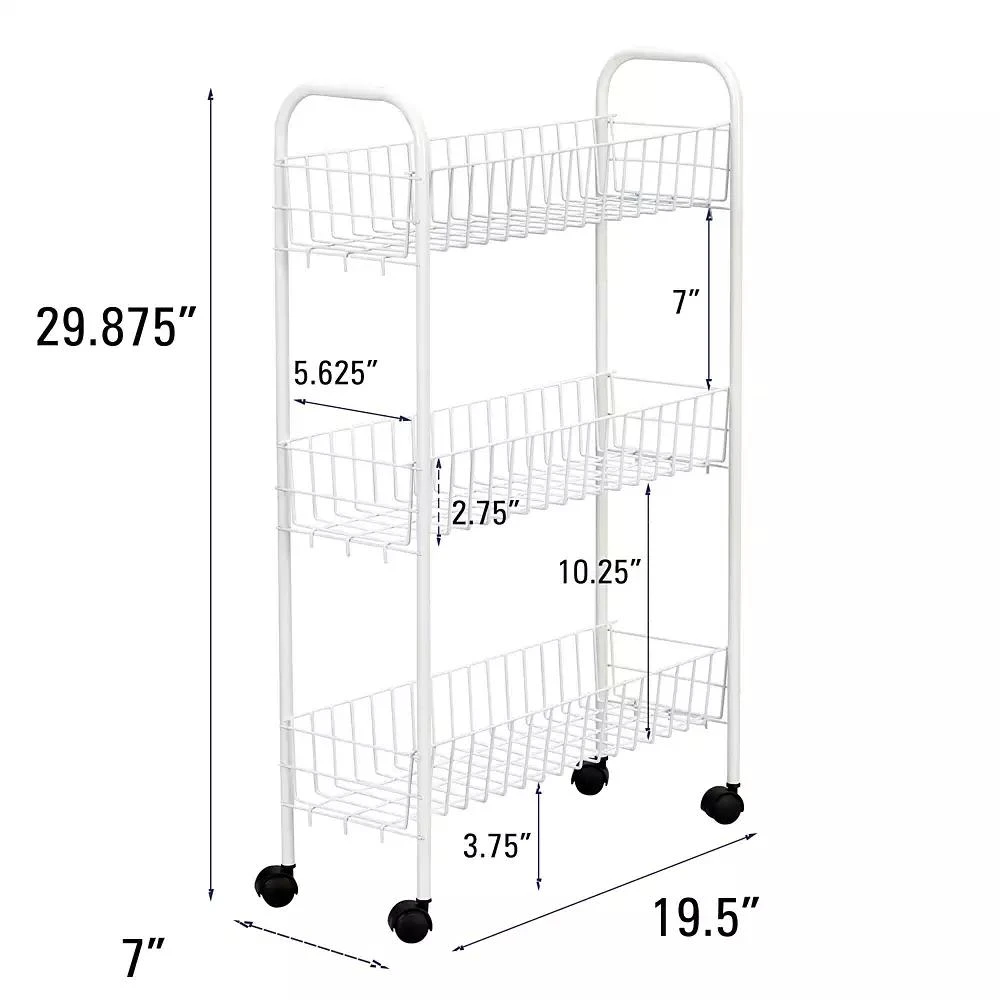 商品Household Essentials|Slimline 3-Shelf Utility Cart,价格¥368,第5张图片详细描述