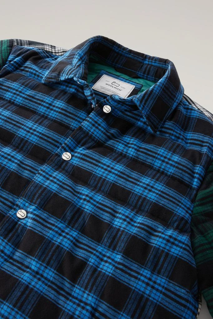 商品Woolrich|Padded Check Patchwork Overshirt - Men - Blue,价格¥2018,第2张图片详细描述