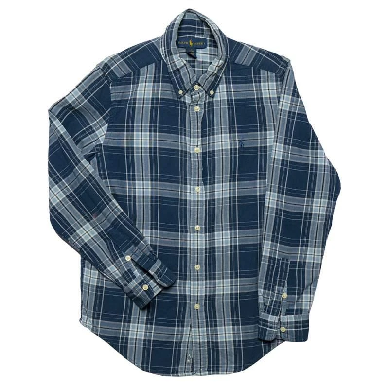 商品[二手商品] Ralph Lauren|Ralph Lauren Blue Checkered Cotton Button Front Shirt L,价格¥728,第1张图片