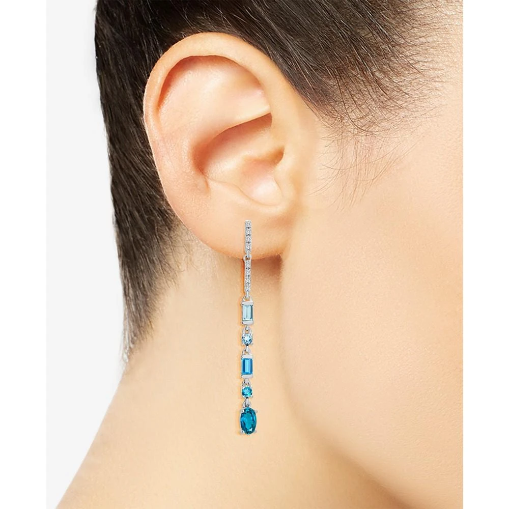 商品Macy's|Multi-Topaz Linear Drop Earrings (1-3/8 ct. t.w.) in 14k White Gold,价格¥7285,第2张图片详细描述