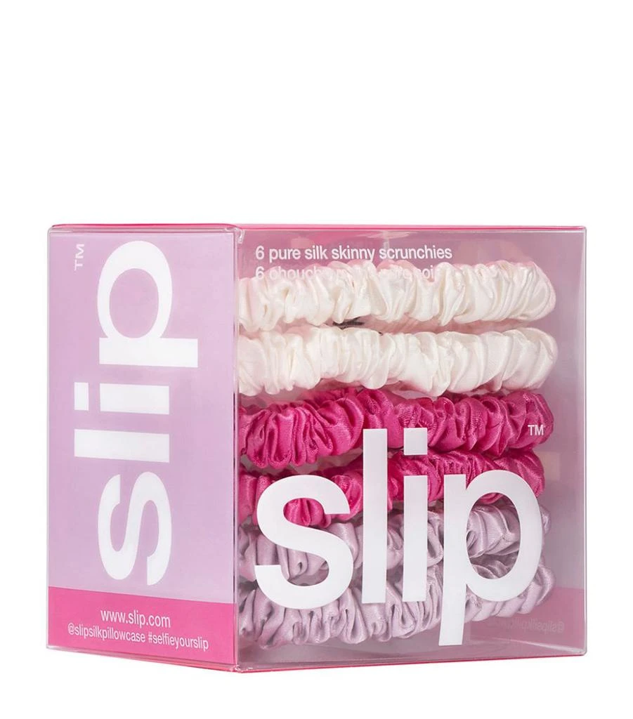 商品Slip|Pure Silk Skinny Scrunchies (Set of 6),价格¥386,第3张图片详细描述