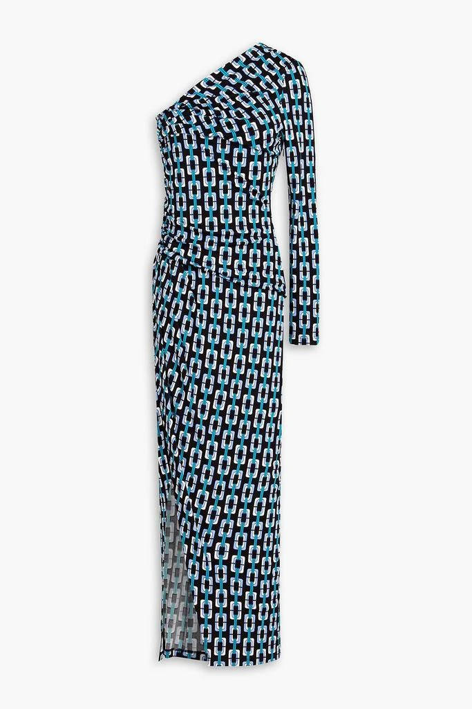 商品Diane von Furstenberg|Kitana one-sleeve ruched printed jersey maxi dress,价格¥991,第1张图片