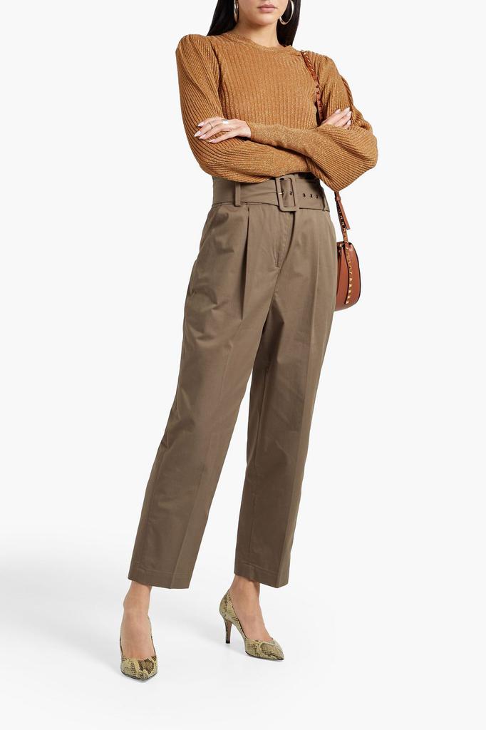 Khol belted cotton-blend twill tapered pants商品第2张图片规格展示