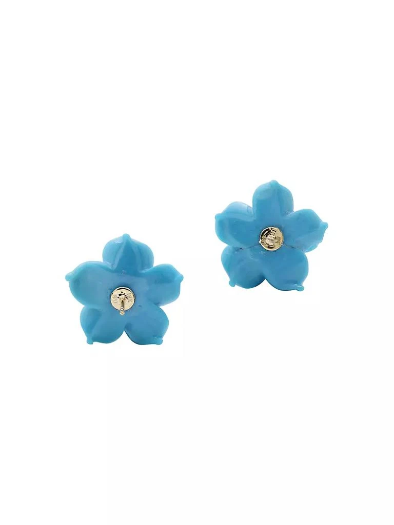 商品Stephen Dweck|Luxury 18K Gold, 0.40 TCW Diamond & Natural Blue American Turquoise Flower Earrings,价格¥19030,第3张图片详细描述