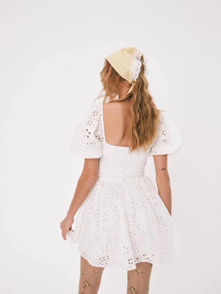 商品For Love & Lemons|Jocelyn Mini Dress In White,价格¥1394,第3张图片详细描述